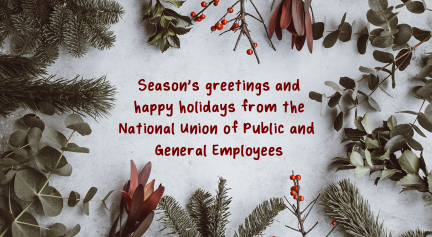 Season's greetings and happy holidays from NUPGE.